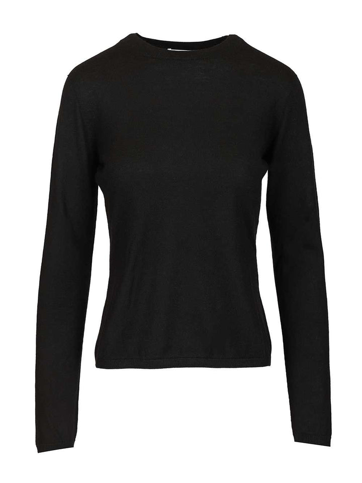 Max Mara Pittura Crewneck Fine Cashmere Knit Knitwear - Black | 865f5561debea6711645f809359922d9b5519941