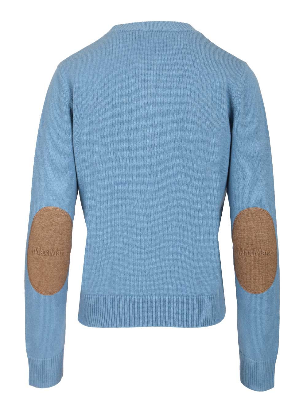 'S Max Mara Fresia Wool Cashmere Sweater With Logo Patch Knitwear - Light blue | fd84eb015b5045651a7abef5d8719852187a34b3