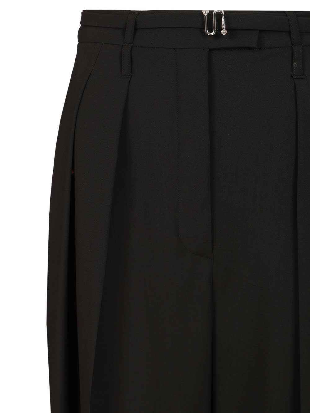 Sportmax Spxbautta Stretch Wool Pence Trousers - Black | fff762773ee5f261923936264be640d0ad936825