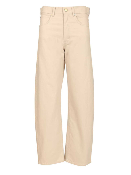 Emily Cotton Canvas Denim Jeans Beige