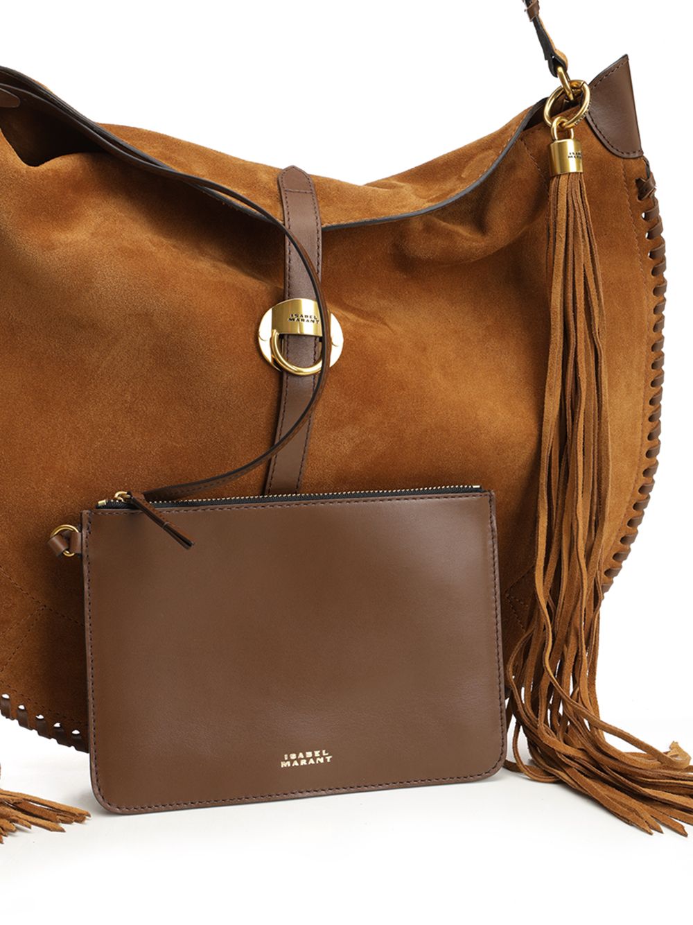 Isabel Marant Oskan Soft Folk-Gz Shoulder Bags - Brown | 7ea9371fa7b2b8e55664985739934bfdbd42abf9