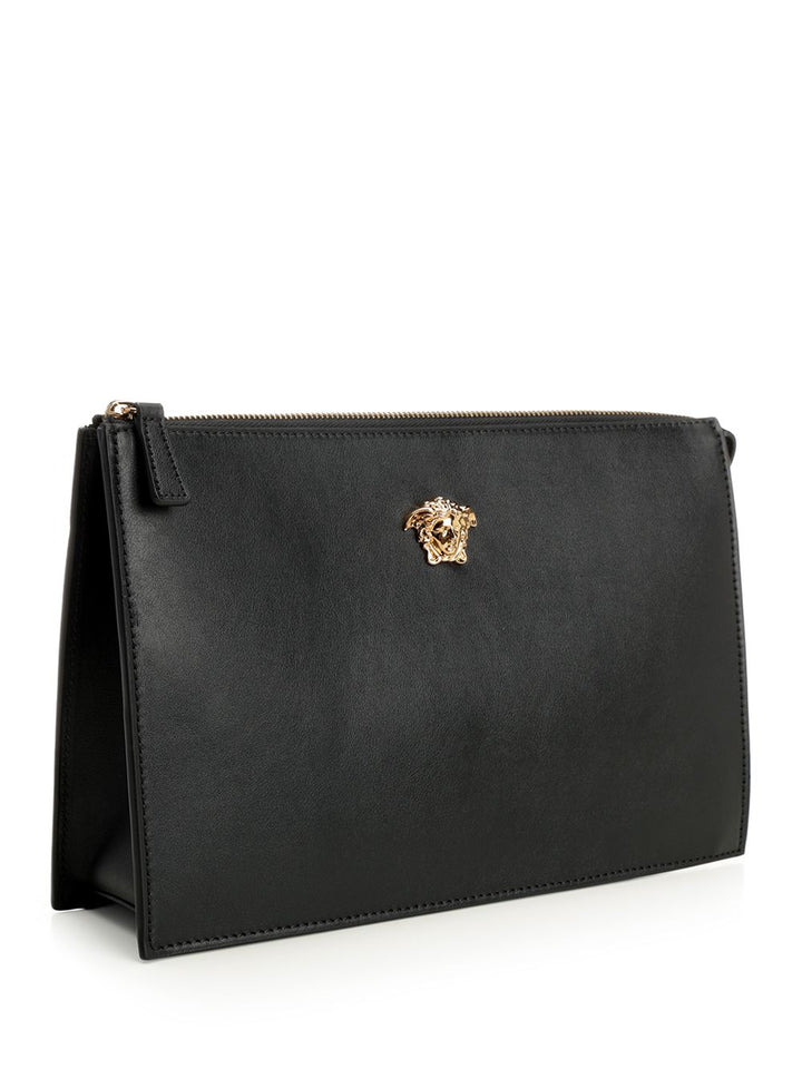 Versace Pouch With Leather Gusset Small leather goods - Black | b04f5f55b162651fb849f620f86ee54f51c290c7