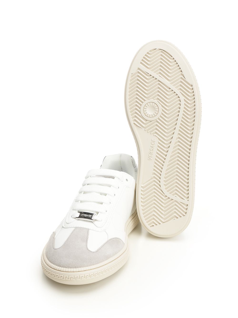 Versace Greca Court Sneakers - White | fef9c63a856647c0521c39297f7ceac664c6fcf5