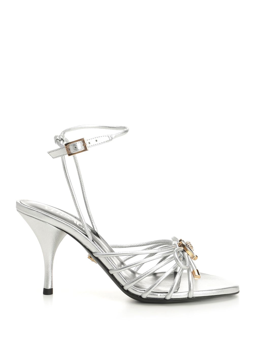 Versace Sandal T.85 Lamb Leather Sandals - Silver | 7c55cacf31952be106f2781ad1d8ba9912580246