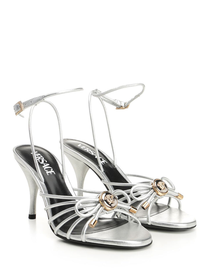 Versace Sandal T.85 Lamb Leather Sandals - Silver | df02a7e83cb0e6d246e01ab3cc784878dab81951