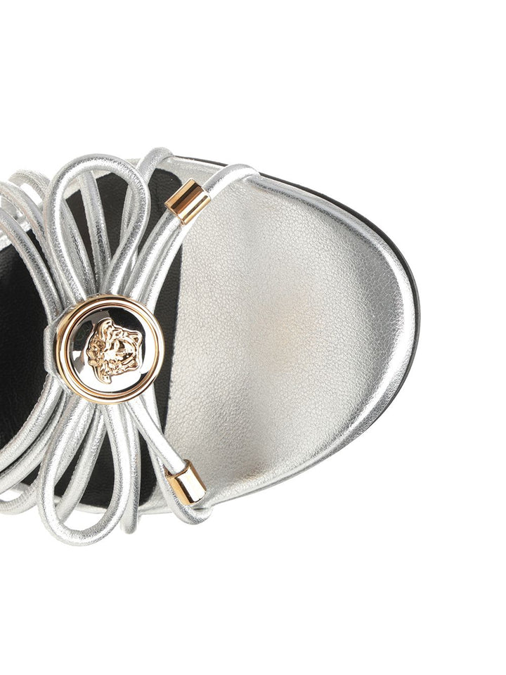 Versace Silver Leather Sandal Sandals - Silver | e037f4e86d9e8c1e48dd9f1ad375ad9f775670b3
