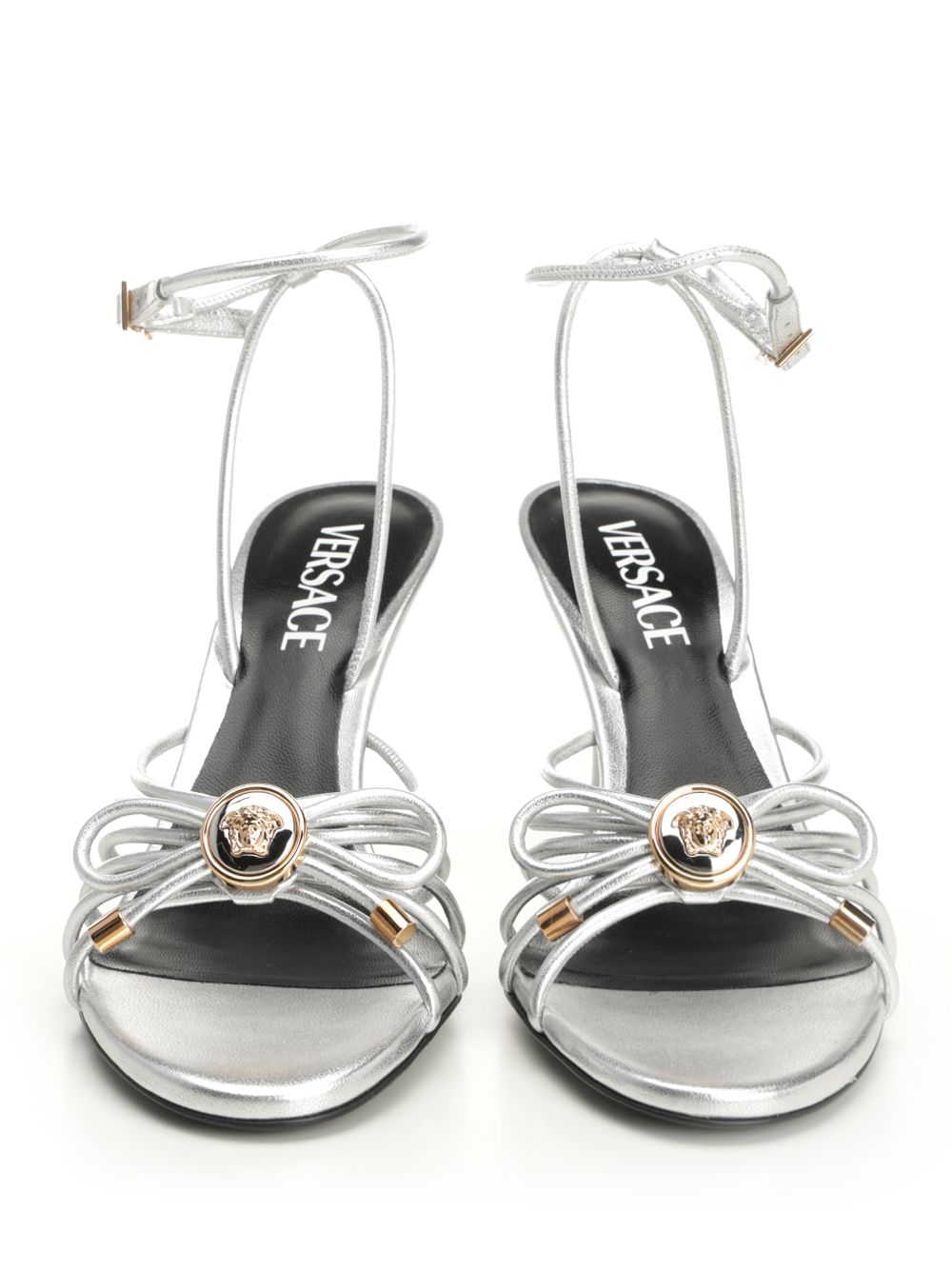 Versace Sandal T.85 Lamb Leather Sandals - Silver | 8c74d0c310f3f5957b5c75519307c76e3a105f7f