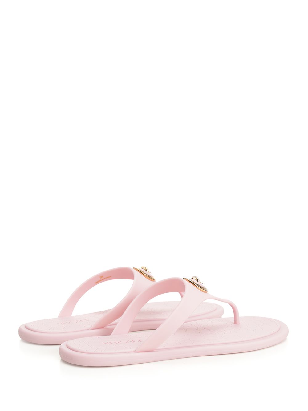 Versace Rubber Slides Sandals - Rose | ebfe0a0bb493b94bcf557a10f486dbaffa3da385