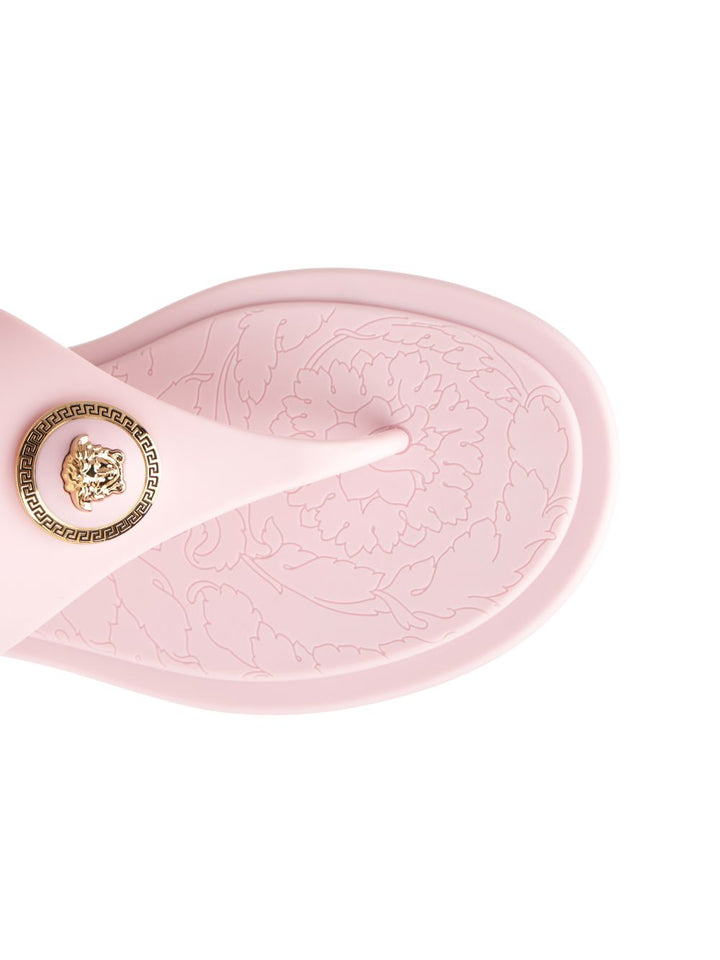 Versace Rubber Slides Sandals - Rose | 1c9f7f830b9b419ec50648b8a148fb83a4ea13b5