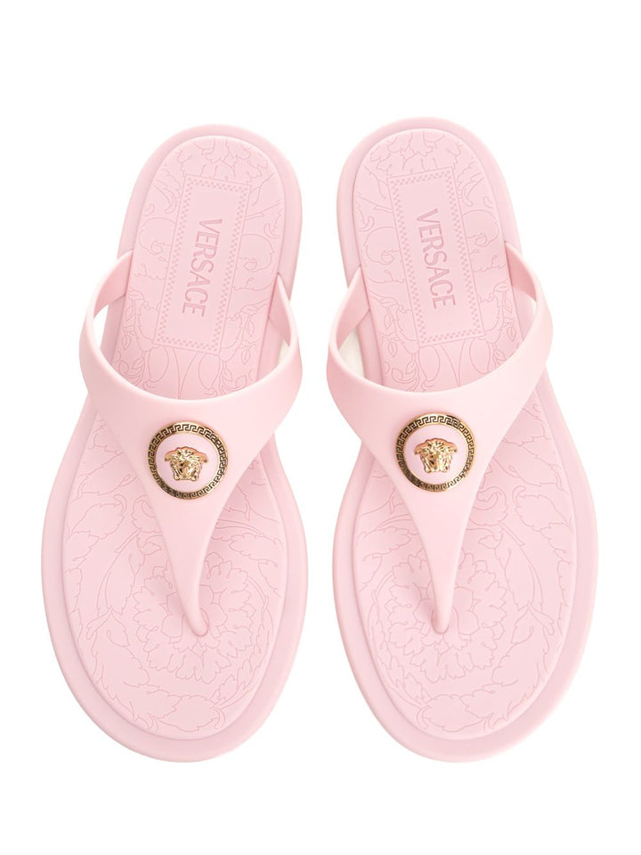 Versace Rubber Slides Sandals - Rose | 4d763463f968f294cea09a77bde4e7c66ac7970c