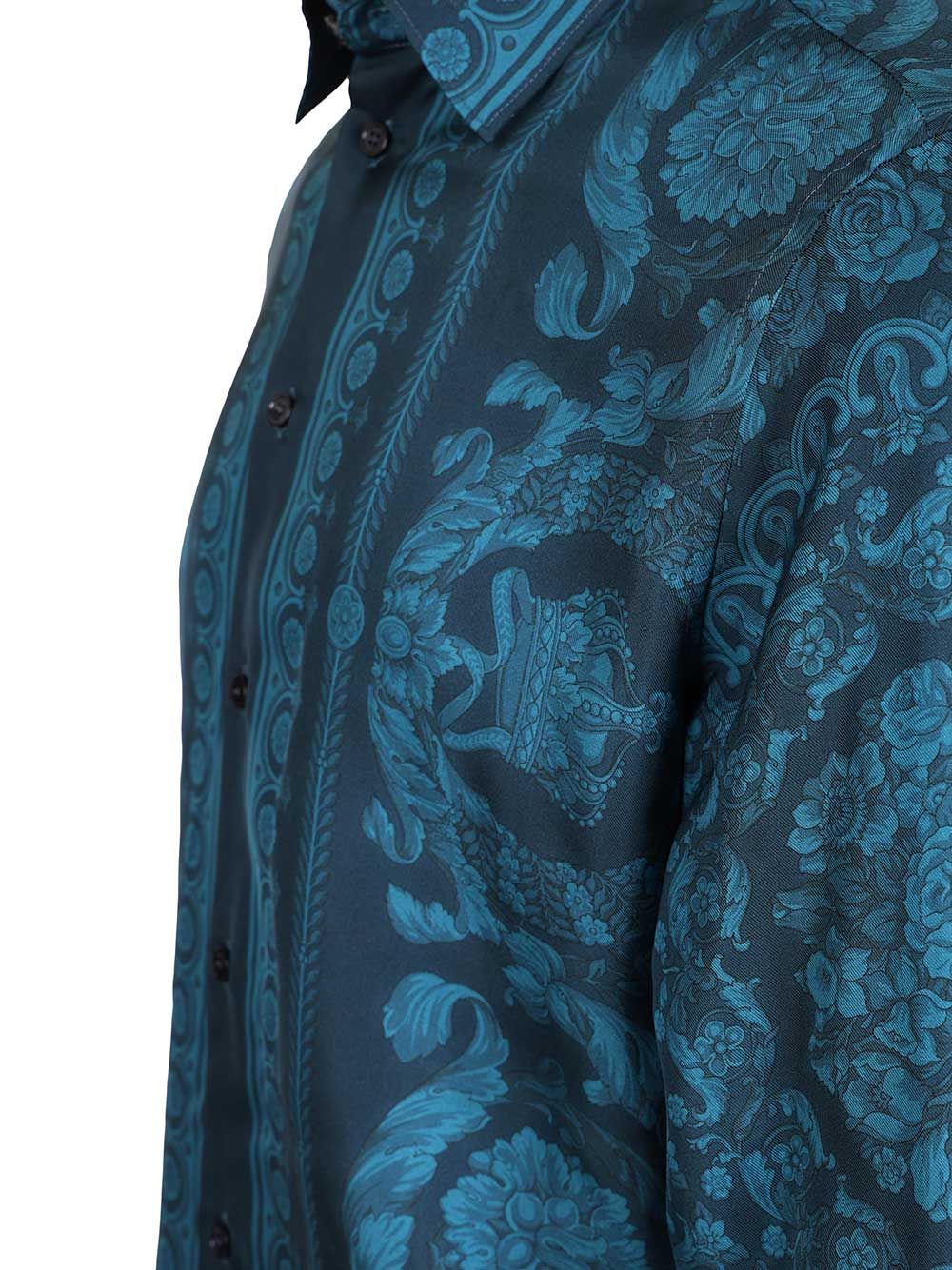 Versace Silk Shirt Shirts - Blue | 4e484bcca07f88f8913e1af640fcfb3609428c47