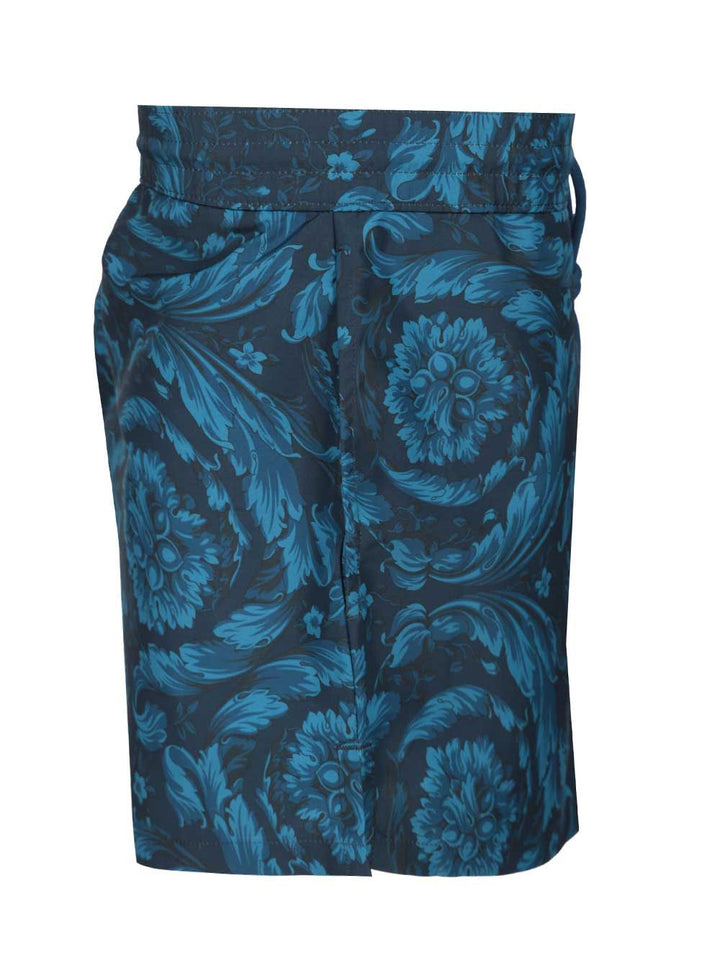 Versace Swim Boxer Nylon Golfo Recycled Fabric All Over Baroque Print Swimwear - Blue | 37ccb5c960e6464a2c6d9fd4f578c947cd3aa425