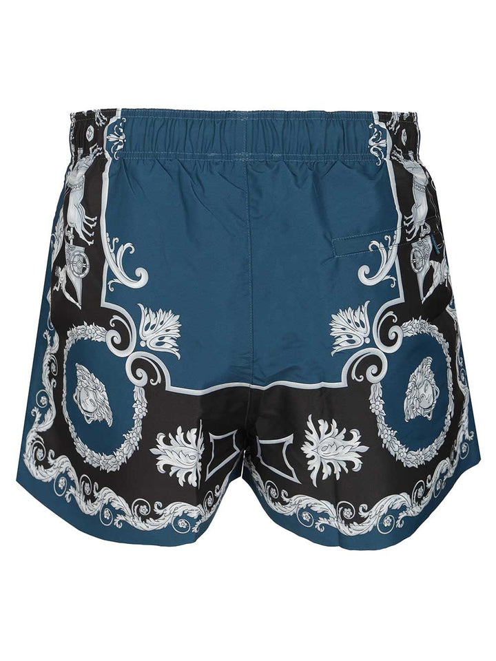 Versace Swim Shorts Tex Nylon Golfo Mythic Barocco Print Swimwear - Blue | 1360fb02e80f0f904f9d78ad945c946242d396c0