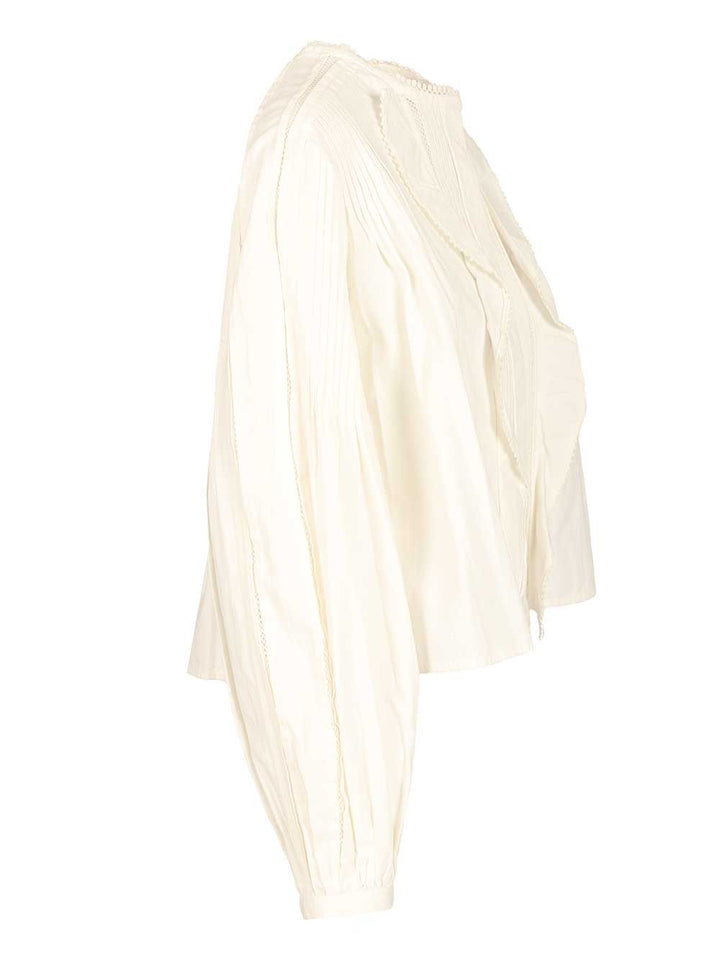 Isabel Marant Vicotrian Cotton Blouse Shirts - White | 5f4d8007ede97e9b683a83793492844ef9b6d992