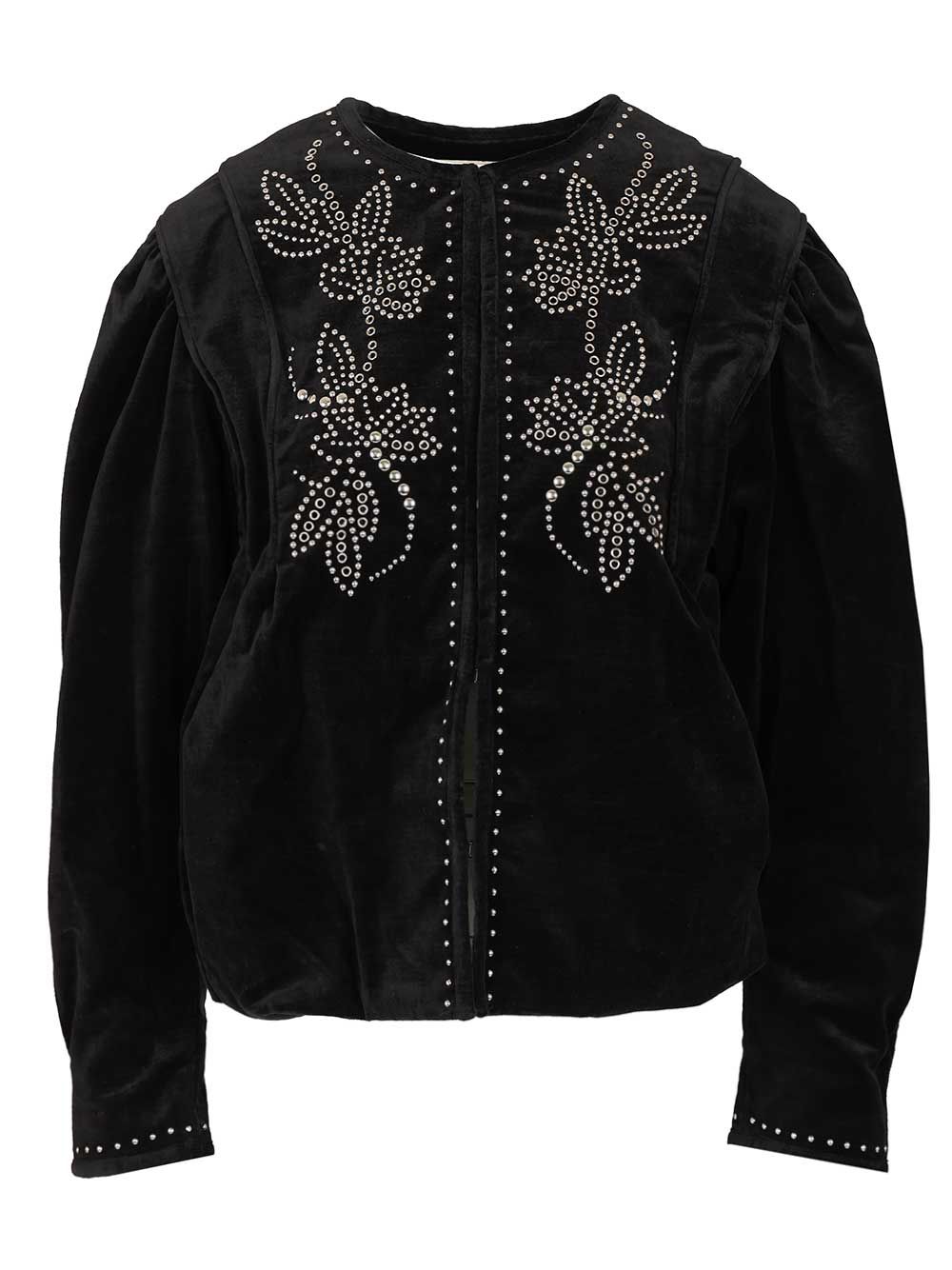Isabel Marant Velvet Jacket With Studs Jackets - Black | 46a6ea02f06fd7a9675a5fe64ee54fe4cc5b284d