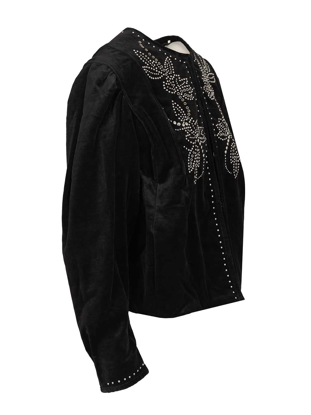 Isabel Marant Studded Velvet Blouse Shirts - Black | 82cde7c22dfe7450c5f39cc451a4431fe5ded878