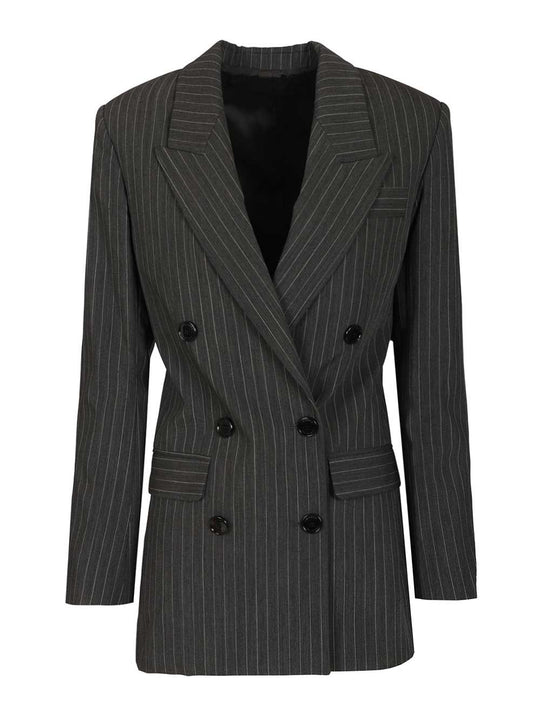 Double Breasted Blazer Jackets Grey