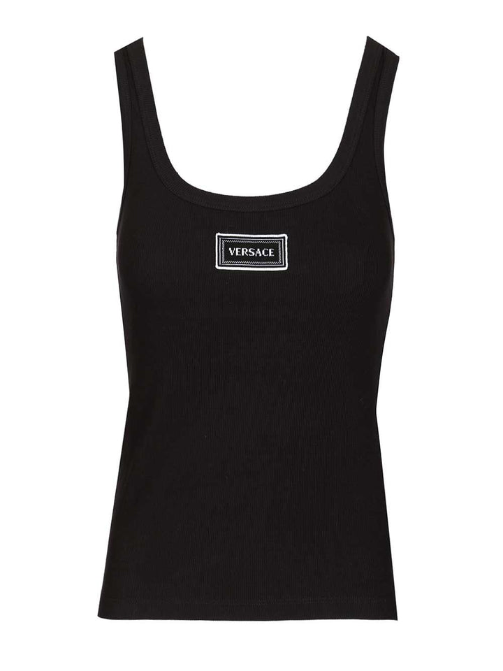 Versace Ribbed Tank Top Tops - Black | c0d20162b69438c50aa9096238a7746c6fa66783