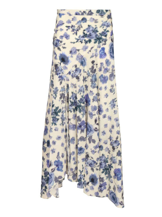 Printed Long Skirt Skirts Blue