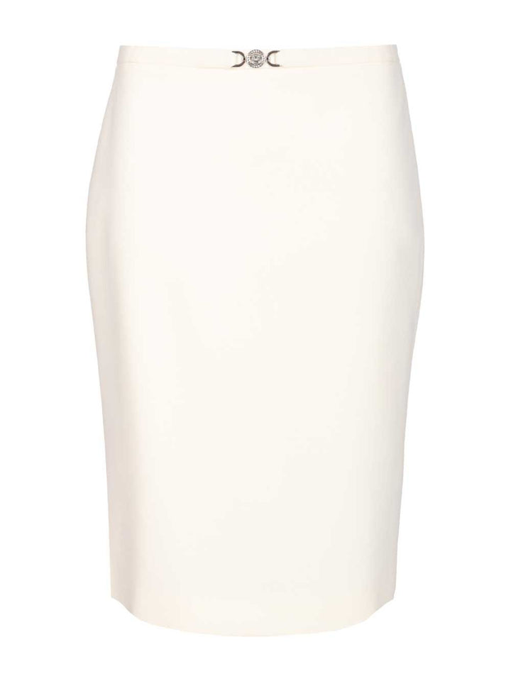 Versace Midi Skirt In Double Wool Crêpe Skirts - White | 080115fe21285e58e4c3af98cba5414a5494fb01