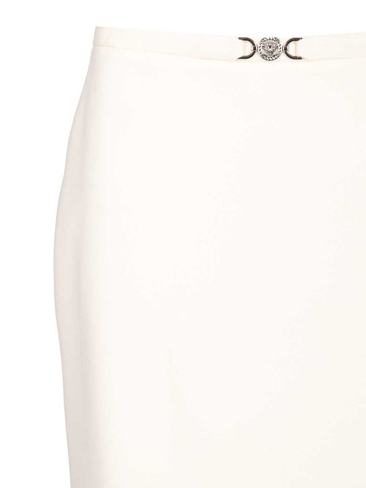 Versace Midi Skirt In Double Wool Crêpe Skirts - White | baf9f0c58595110be84e4512cd256094deabe258