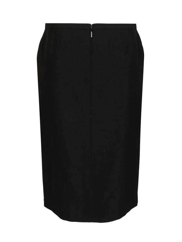 Versace Midi Skirt In Double Wool Crêpe Skirts - Black | 04ff57fc69c031a89ab5a7e4d61492a192bf3037