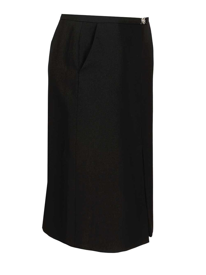Versace Midi Skirt In Double Wool Crêpe Skirts - Black | f07516cec82cfa245cf7d27afa26b91feffaacc9