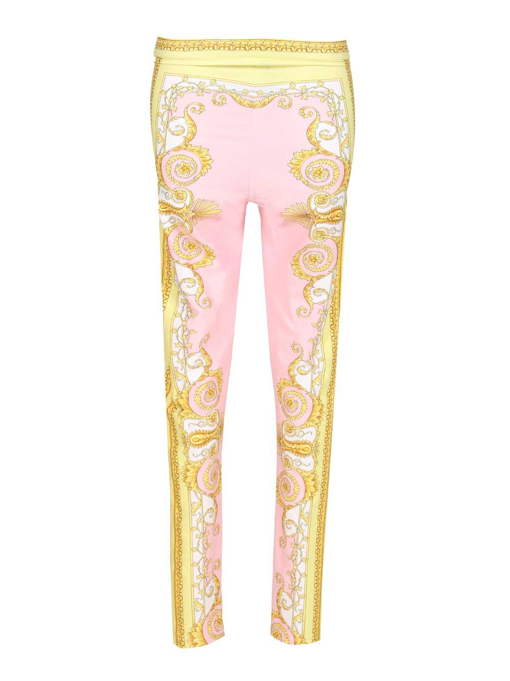 Versace Leggings Stampati Primavera Barocco Trousers - Rose | a04c8cb128e7aa9b9469f900786595dc9490e1d2