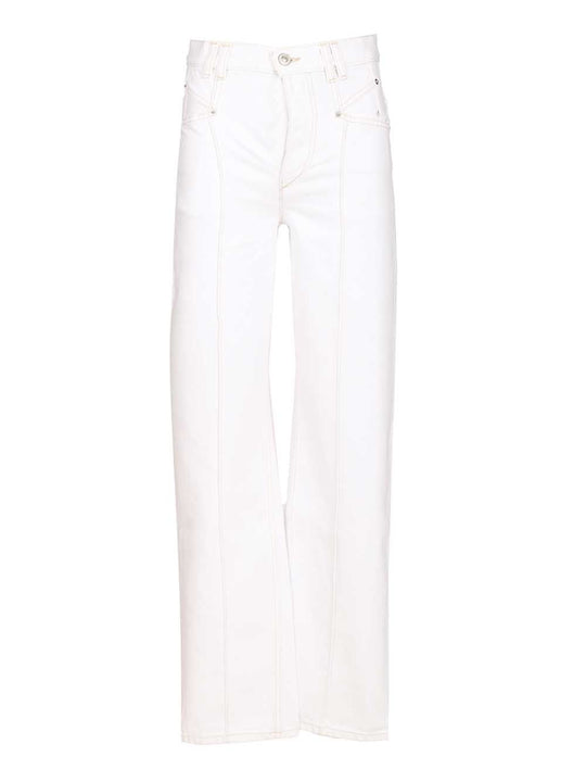 Drolane 5 Pocket Denim With Panel Jeans White