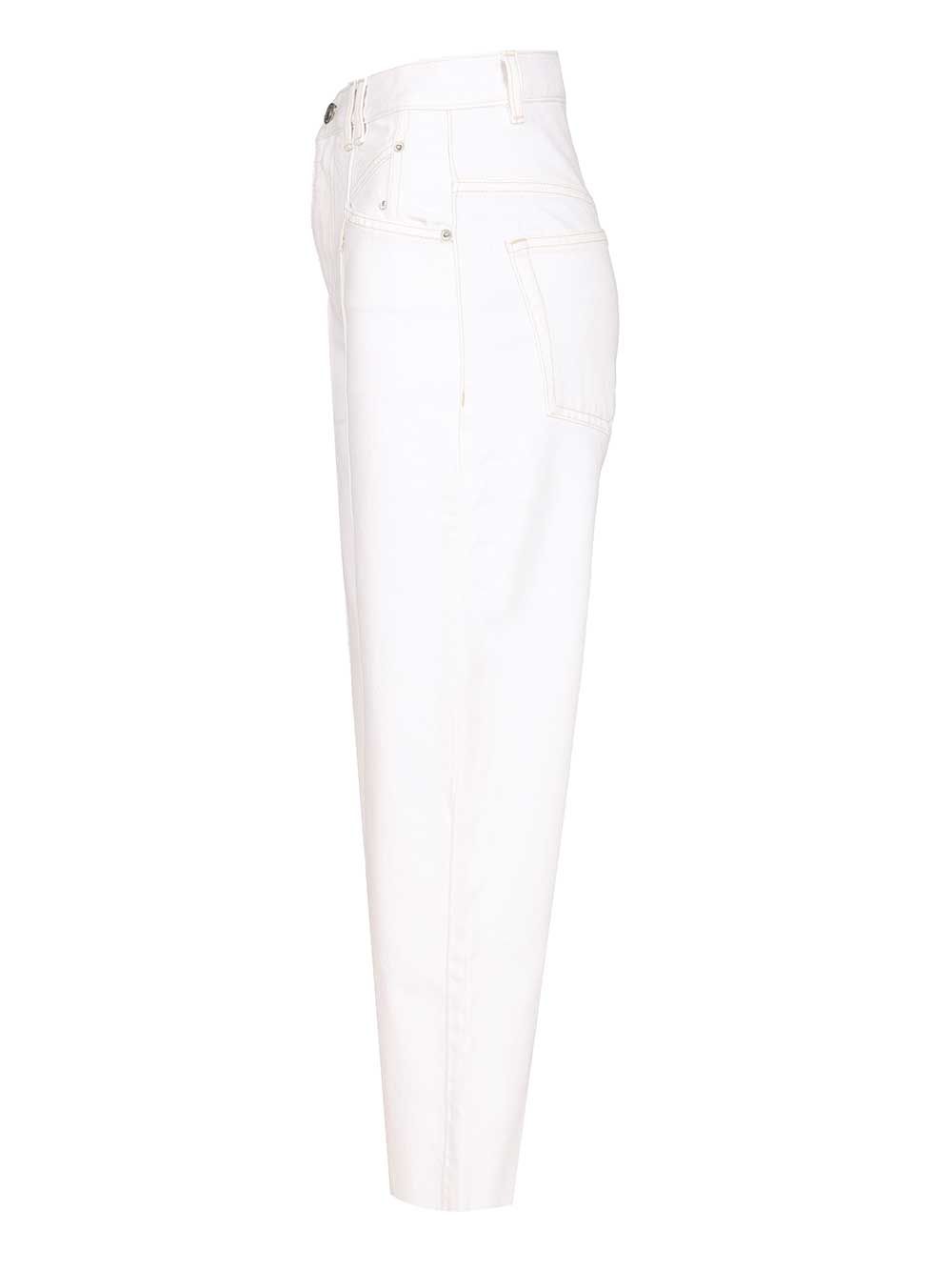 Isabel Marant Drolane 5 Pocket Denim With Panel Jeans - White | 6e8cdeff46ed4e64405ffe8913871a25cb4873ea