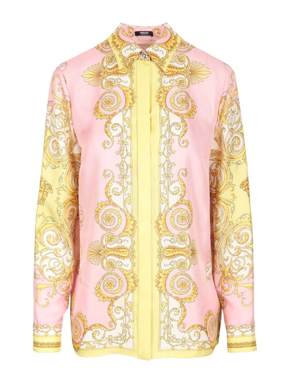 Versace Formal Shirt With Baroque Print Shirts - Rose | 14ec65395ef45241d455ba2e9f4054143ae85b3c