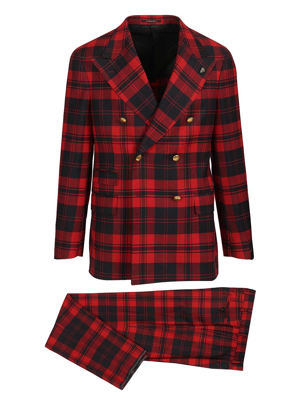 Gabriele Pasini Red Checked Double-Breasted Suit Dresses - Red | 7a2a8e22e8587fd94fe8a32a306edb95c225c4c7
