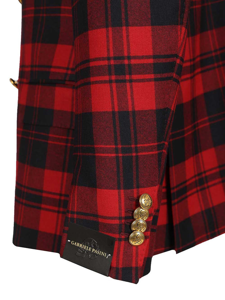 Gabriele Pasini Red Checked Double-Breasted Suit Dresses - Red | 770503380be070cc13dff432a1b0bddbc08c5067