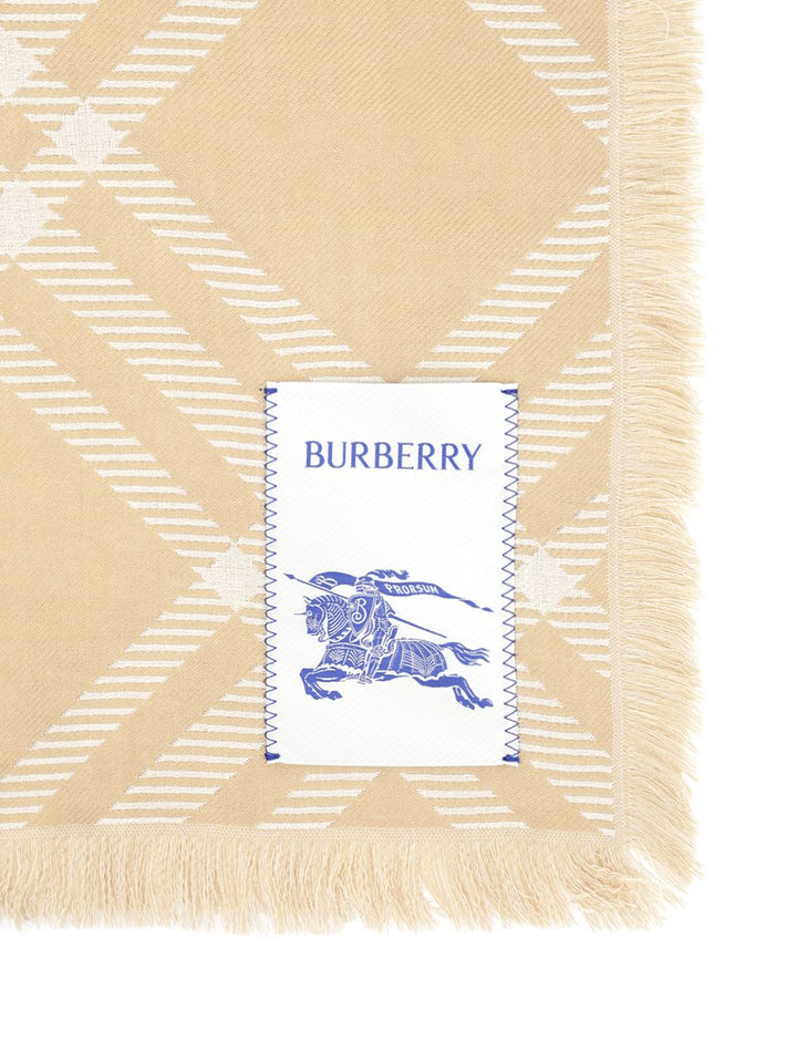 Burberry Wide Silk And Wool Scarf Scarves And Foulards - Beige | e9ae0f4bbea5c46f005e7c9c212f737a73d5b5df