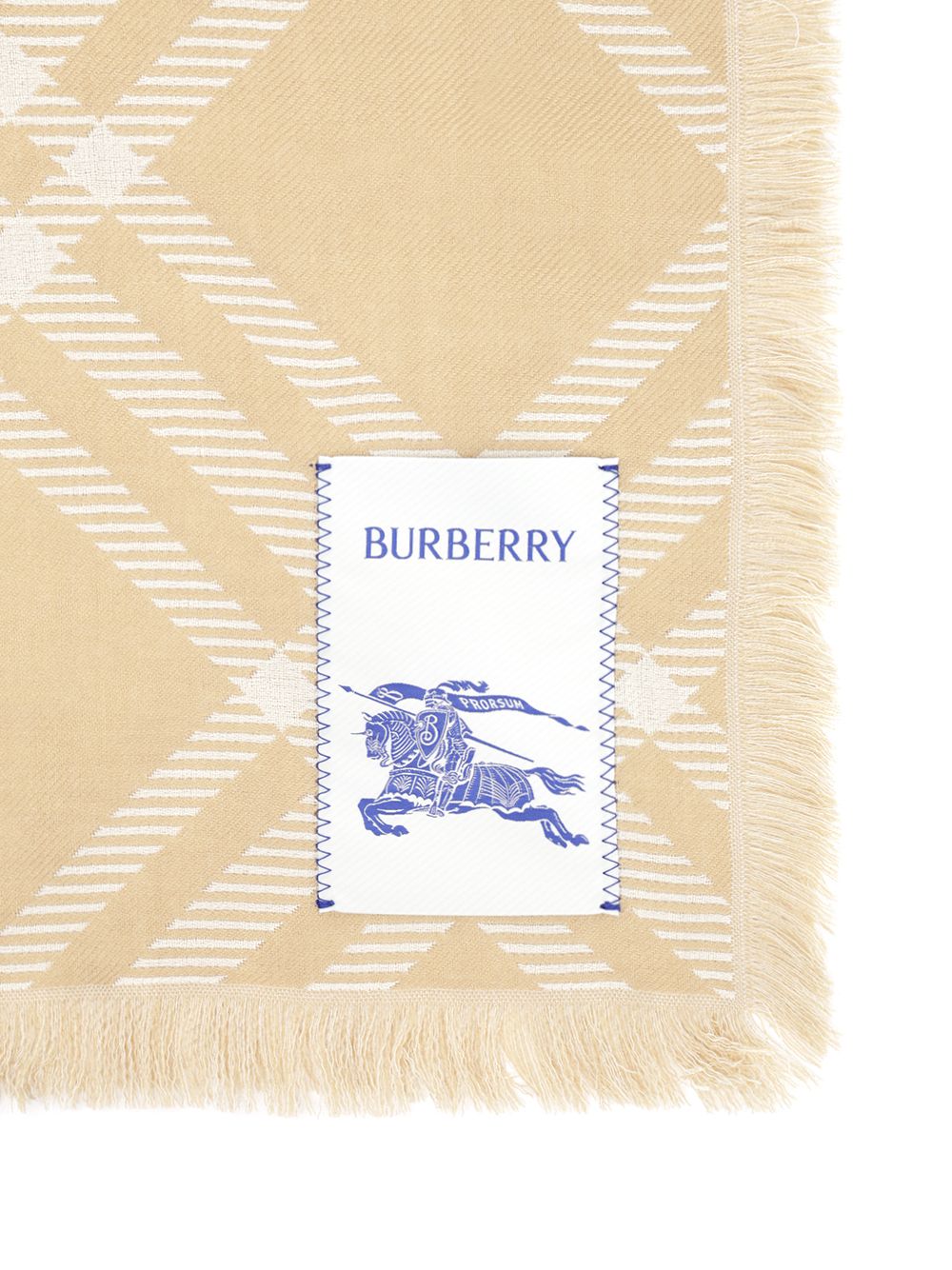 Burberry Wide Silk And Wool Scarf Scarves And Foulards - Beige | e9ae0f4bbea5c46f005e7c9c212f737a73d5b5df