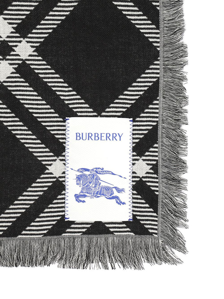 Burberry Wide Silk And Wool Scarf Scarves And Foulards - Black | 23dbc1c500ed14ecc606cc6cdb8f9624c16a19ee
