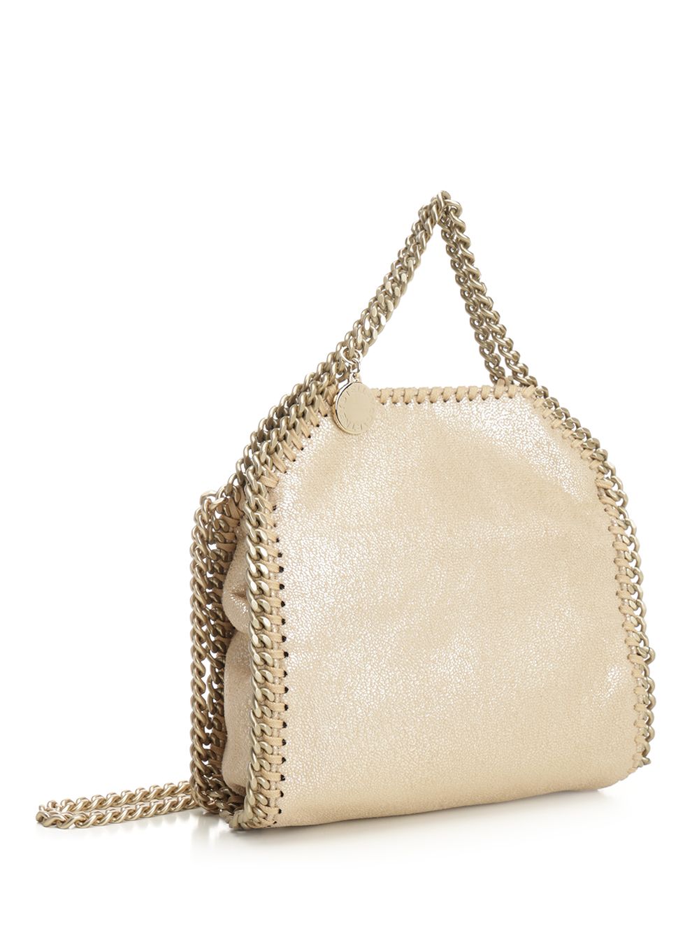 Stella Mccartney Falabella Tiny Bag Eco Shiny Dotted Chamois W/Tonal Chain - Airlite Crossbody Bags - Gold | 72e061351fb839ad5fe61cd0a95b9591882dfba4