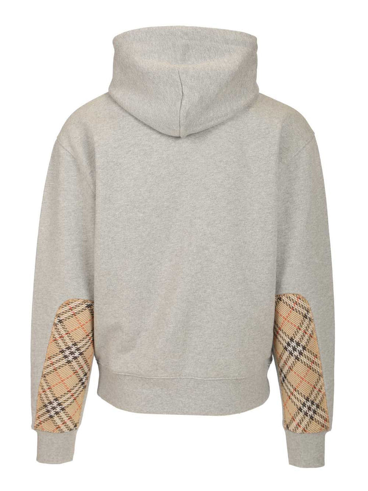 Burberry Reilly Chk Pch Hoodie Sweatshirts - Grey | 8d07e83a0435d0a39f6e8654374683f3dc1d33ee
