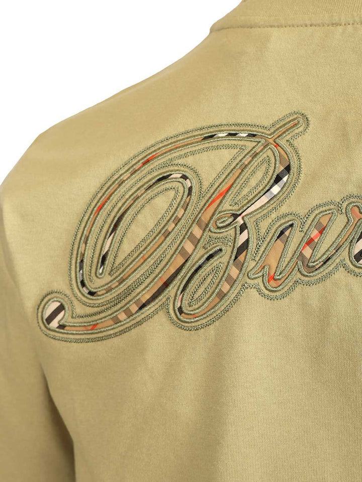 Burberry With Embroidered Burberry Logo T-Shirt - Green | 784d41326b99fa8dce416b0d439f89835b20c993
