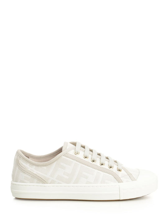 Domino Tessuto Jacquard Ff Sneakers Beige