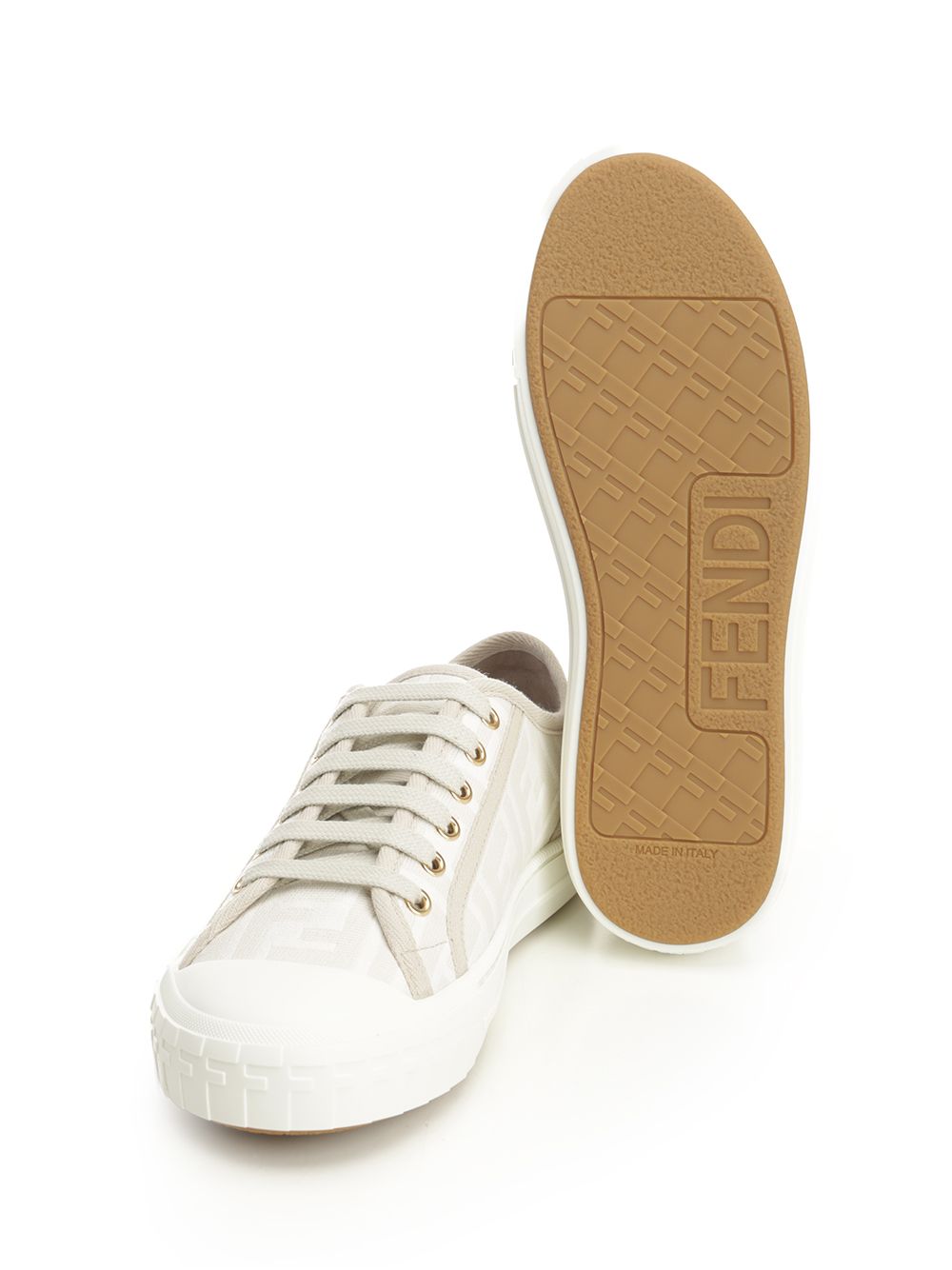 Fendi Domino Tessuto Jacquard Ff Sneakers - Beige | ae39b657ce241a8bcc8f8320e300113820c7ee62
