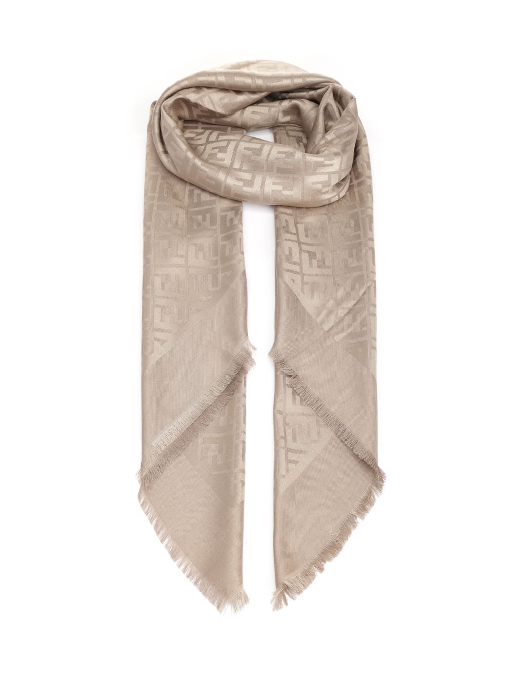 Fendi Silk And Wool Shawl Scarves And Foulards - Brown | 57bbdcc3c7448b07e4a48fa81d4c6fb83fa38c19