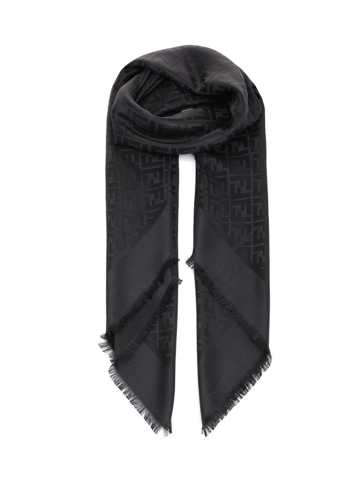 Fendi Silk And Wool Shawl Scarves And Foulards - Black | c68532c025c7d3a0f0d6f6fc90d19ad0d7ed4444