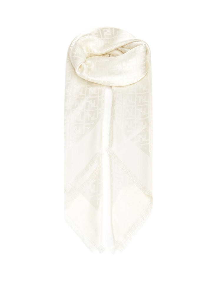 Fendi Silk And Wool Shawl Scarves And Foulards - Beige | 35daaf60ea4297f1300ce383e631ede5214369d7