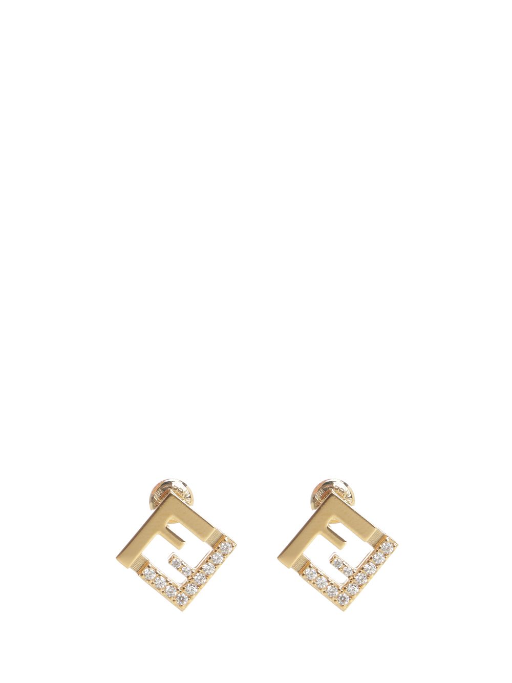 Fendi Ff Earrings With Crystals Jewelry - Gold | ed39c62d14524b1c5ee471b4d2df8cbabdfc22a3