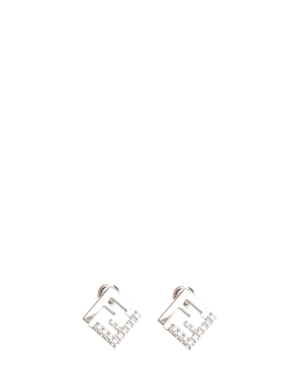 Fendi Ff Earrings With Crystals Jewelry - Silver | 8af19f50c56a6e5f77117e444308f5706214fb72