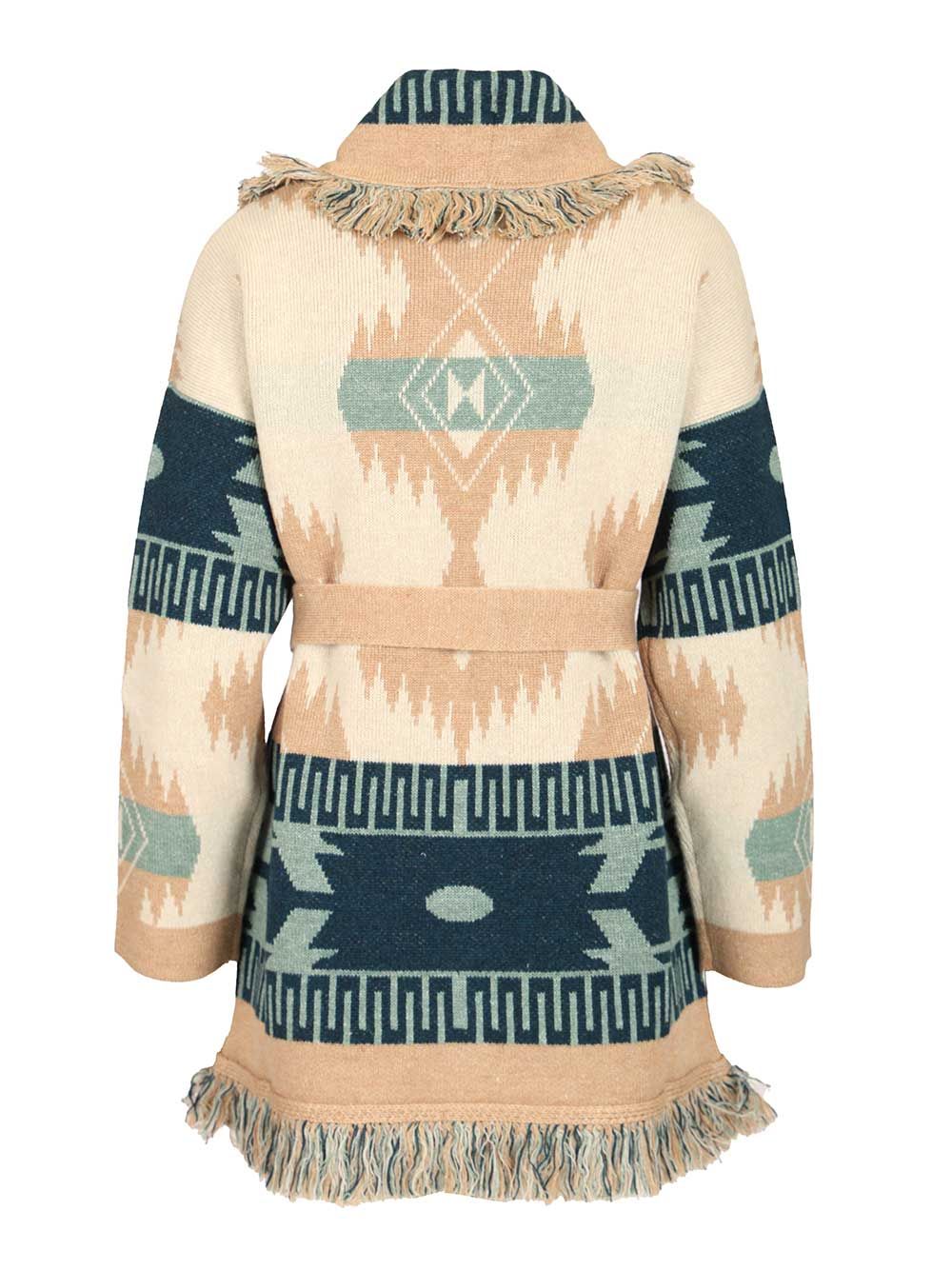 Alanui Icon Cardigan In Cashmere And Linen Knitwear - Beige | 843bc1efcaddc1cadd65eabd13928f886034ccf7