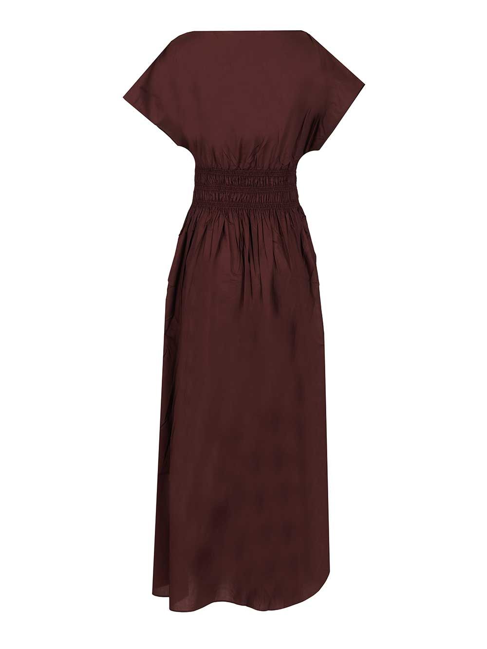 Matteau Shirred Waist Midi Dress Dresses - Bordeaux | 3ad4e425ae6141cc4507ee5344fa7fe58f06ff2f