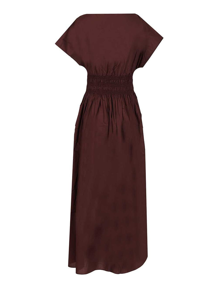 Matteau Shirred Waist Midi Dress Dresses - Bordeaux | 3ad4e425ae6141cc4507ee5344fa7fe58f06ff2f