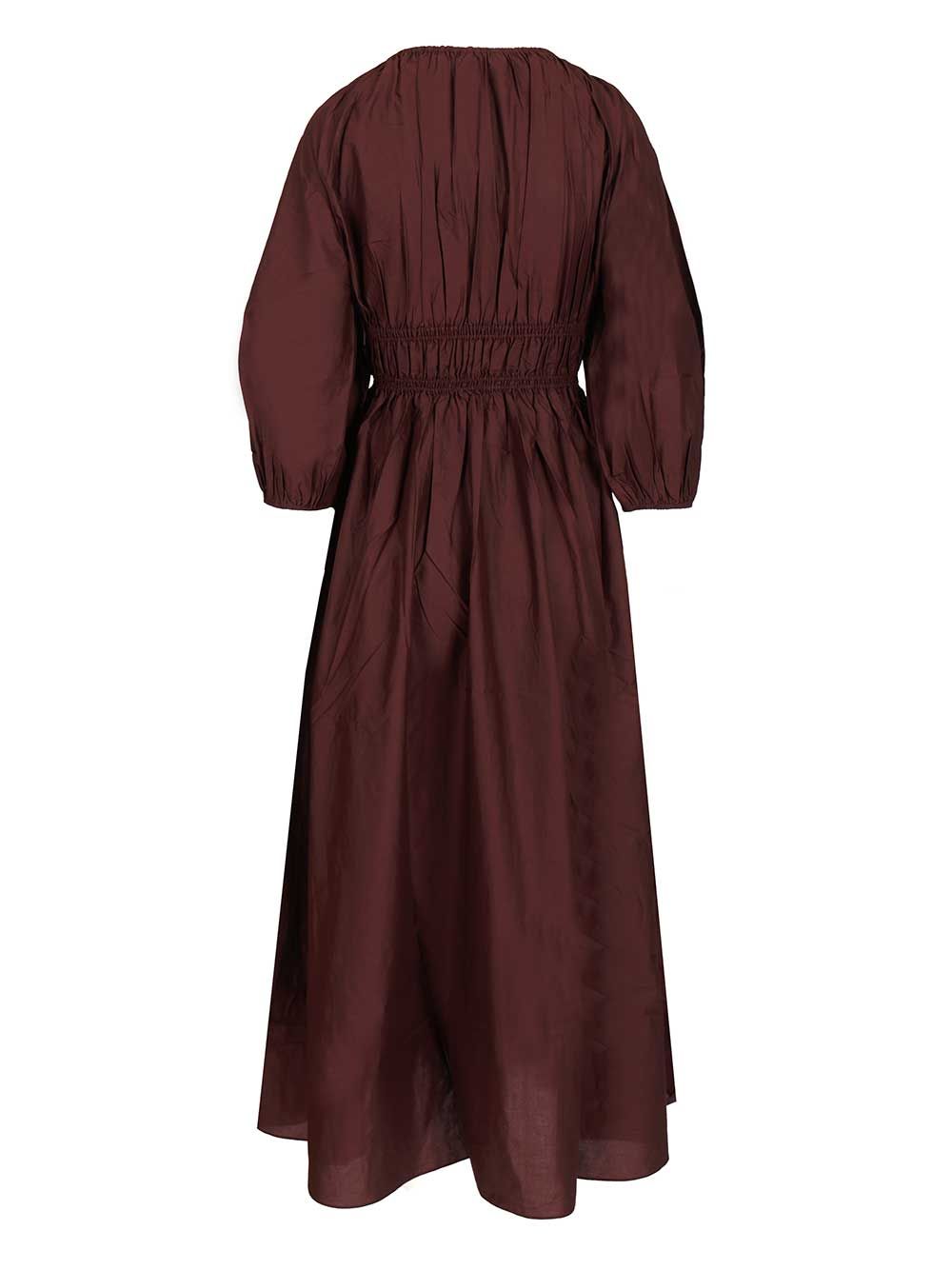 Matteau Shirred Plunge Button Dress Dresses - Bordeaux | 16390d03170fa7e4f3ddc13331de9699885db0c6